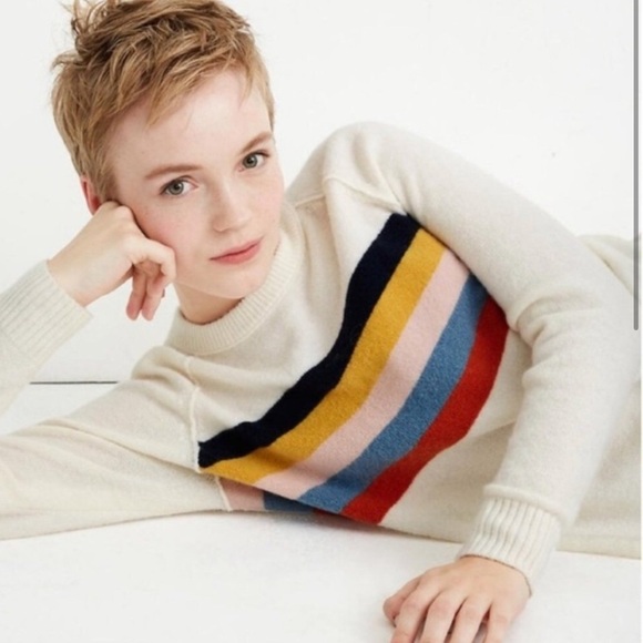 Madewell Colorful Front Stripe Wool and Alpaca Blend Sweater - Picture 8 of 8
